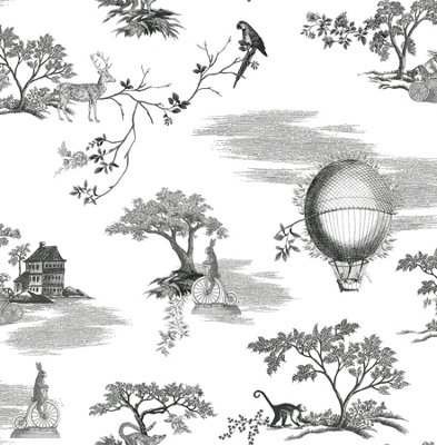 Nuwallpaper Nus4549 Whimsy Fairytale Toille Novelty Peel & Stick WallpaperBlack from B&Q