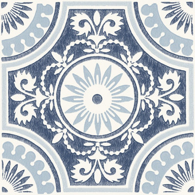 Floorpops Ezra Blue Peel & Stick Floor TilesFp4664 from B&Q