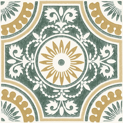 Floorpops Ezra Green Peel And Stick Floor Tiles Fp4665 from B&Q