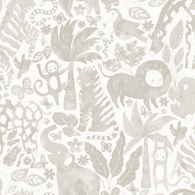Nuwallpaper Nus4852 Sweet Safari Peel & Stick WallpaperTaupe from B&Q