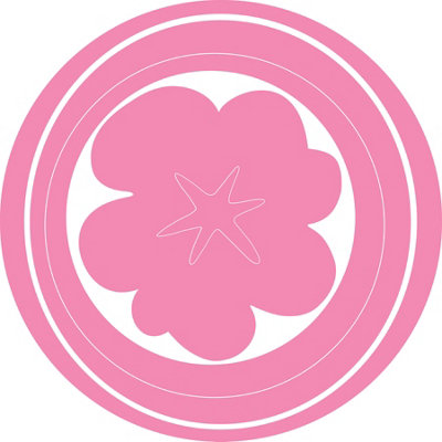 B&Q -  4 X Large Self-Adhesive Pink Floral Circles Wall Stickers