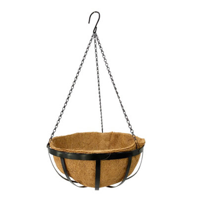 Panacea Banded Black Round Metal Hanging Basket35Cm from B&Q