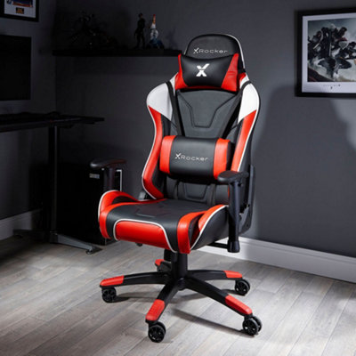 X Rocker X-Rocker Agility Esport Gaming Chair Racing Pc Reclining Adjustable Pc Gaming Seat - Red