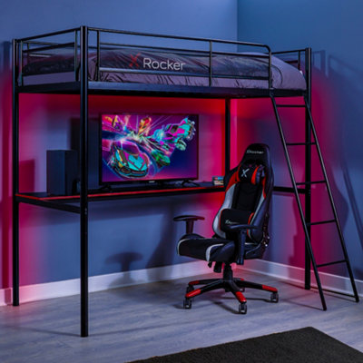 X Rocker Hq High Sleeper Gaming Bed With Desk - Black - Image 8