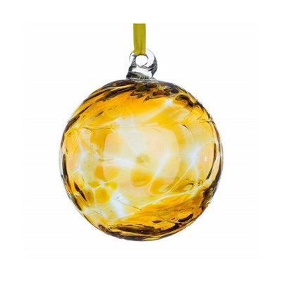 Sienna Glass 10Cm Birthstone Ball November Topaz from B&Q
