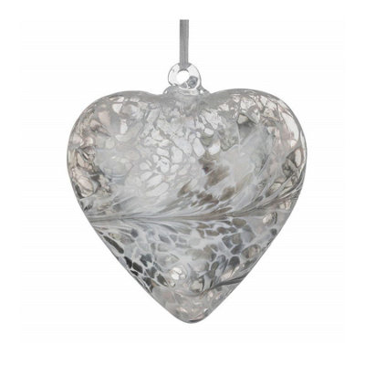 Sienna Glass Silver Friendship Heart Pastel 8Cm