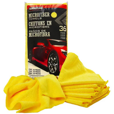Kirkland Signature 713160 Plush Microfiber Towels 36 PackYellow,h 40.6 X W Cm from B&Q