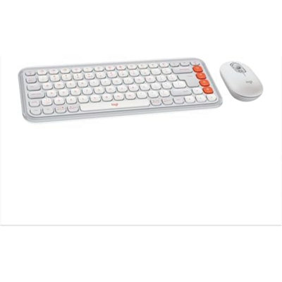 Logitech Pop Icon Wireless Keyboard And Mouse Combo - Us Layout - Off-White