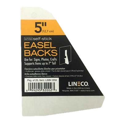 B&Q -  Self-Adhesive Easel Backs White 5" (12.7Cm) Pack Of 25