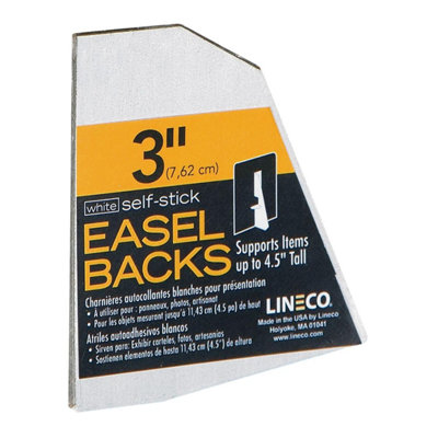 B&Q -  Self-Adhesive Easel Backs 3" (7.6 Cm) White Pack Of 5