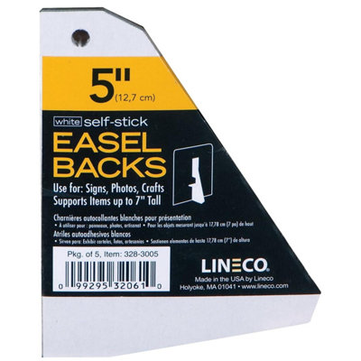 B&Q -  Self-Adhesive Easel Backs 5" (12.7Cm) White Pack Of 5