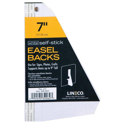 B&Q -  Self-Adhesive Easel Backs 7" (17.78Cm) White Pack Of 5