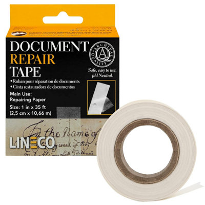 Lineco Transparent Archival Document Repair Tape Self-Adhesive 1" X 35' from B&Q