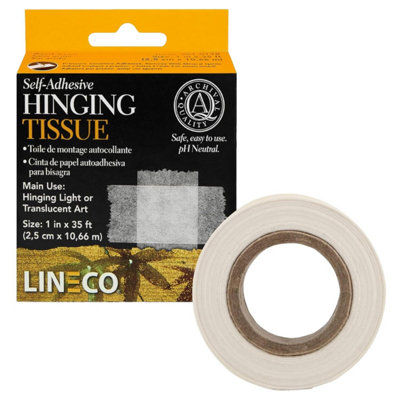 Lineco Archival Hinging Tissue Tape Self-Adhesive 25 mm X 10.66 M (1 In X 35 Ft) from B&Q