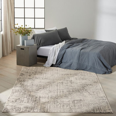 Cream Black Abstract Modern,easy To Clean Rug For Bedroom & Living Room-160Cm X 221Cm from B&Q