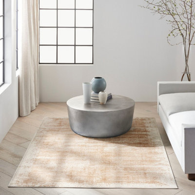 Rose Gold Abstract Modern Easy To Clean Rug For Bedroom & Living Room-160Cm X 221Cm from B&Q