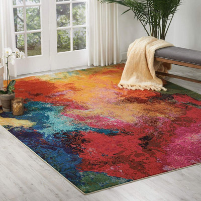 Palt Abstract Graphics Modern Easy To Clean Rug For Living RoomBedroom And Dining Room-160Cm X 221Cm from B&Q