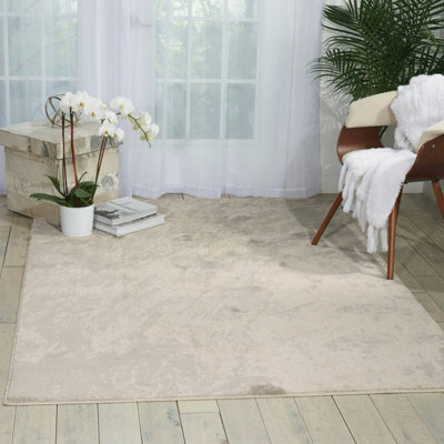 Ivory/grey Abstract Luxurious Modern Easy To Clean Rug For Bedroom & Living Room-66 X 229Cm (Runner) from B&Q