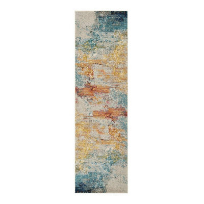Sealife Abstract Graphic Modern Rug For Living RoomBedroom And Dining Room-61Cm X 183Cm (Runner) from B&Q