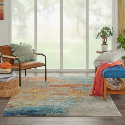 Sealife Abstract Graphic Modern Rug For Living RoomBedroom And Dining Room-274Cm X 366Cm from B&Q
