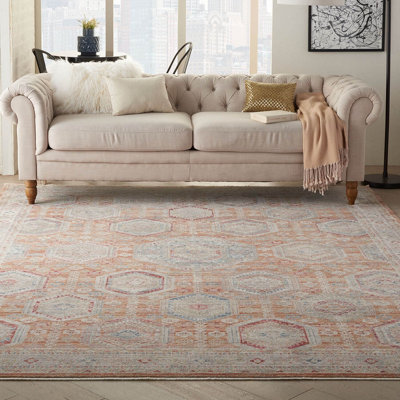 Multicoloured Traditional Bordered Geometric Easy To Clean Rug For Living Room Bedroom & Dining Room-239Cm X 310Cm from B&Q