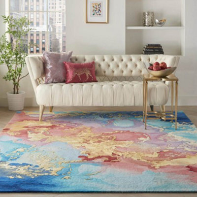 Multi Handmade Wool Handmade Luxurious Modern Optical/ (3D) Rug For Living Room And Bedroom-114Cm X 175Cm from B&Q