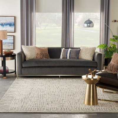 Cream  Abstract Geometrical Handmade Modern Wool Rug For Living RoomBedroom114Cm X 175Cm from B&Q