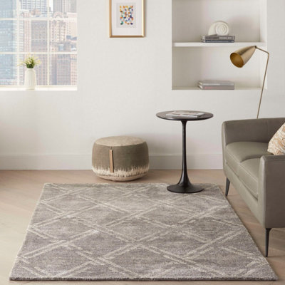 Venosa Vsn01 Grey Ivory Geometric Rug By Nourison-114Cm X 175Cm from B&Q