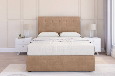 Sloomy Highbury Sand Naples Divan Bed Base 4 Drawers26" Strutted Headboard 5' King from B&Q