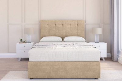 Sloomy Highbury Almond Coniston Divan Bed Base 2 Drawers Same Side54" Floor Standing Headboard 4' Small Double from B&Q