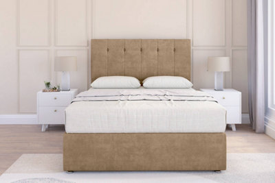 Sloomy Highbury Mink Naples Divan Bed Base 4 Drawers54" Floor Standing Headboard 4'6 Double from B&Q