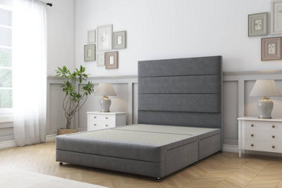Sloomy Monaco Armour Coniston Divan Bed No Drawers-54" Floor Standing Headboard & 12" Footboard 2'6 Small Single from B&Q