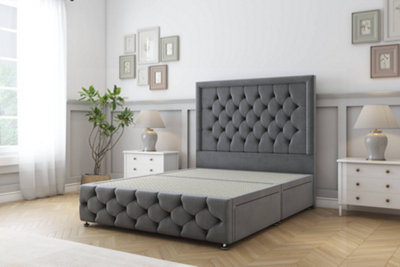 Sloomy Vienna Armour Coniston Divan Bed No Drawers-26" Strutted Headboard & 12" Footboard 2'6 Small Single from B&Q