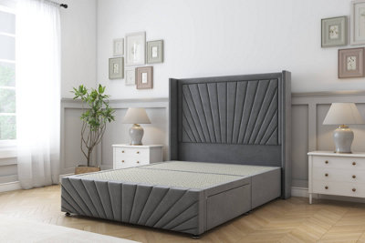 Sloomy Rutherford Armour Coniston Divan Bedno Drawers54" Wingback Headboard & 12"footboard 3' Single from B&Q