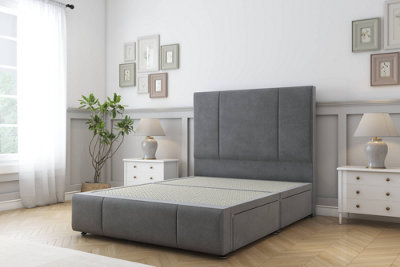Sloomy Lisbon Armour Coniston Divan Bed 4 Drawers-54" Floor Standing Headboard 12" Footboard 5' King from B&Q