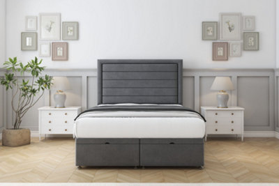 Sloomy Ashford Armour Coniston Ottoman Bed Base With 26" Strutted Headboard 4'6 Double from B&Q