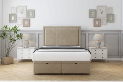 Sloomy Lancaster Almond Coniston Ottoman Bed Base With 26" Strutted Headboard 2'6 Small Single from B&Q