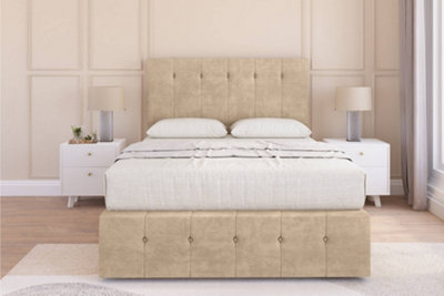 Sloomy Cambridge Almond Coniston Divan Bed Set No Drawers26" Strutted & 12" Footboard 4' Small Double from B&Q