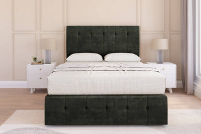 Sloomy Cambridge Graphite Dumfries Divan Bed Set 2 Drawers Foot-End54" Floor Standing & 12" Footboard 6' Super King from B&Q