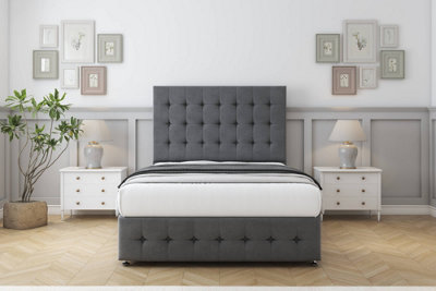 Sloomy Berlin Armour Coniston Divan Bed Set 4 Drawers With 26" Strutted & 12" Footboard 5' King from B&Q