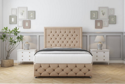 Sloomy Vienna Pebble Plush Divan Bed Set No Drawers With 54" Floor Standing & 12" Footboard 3' Single from B&Q