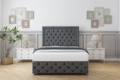 Sloomy Vienna Armour Coniston Divan Bed Set 4 Drawers With 54" Floor Standing & 12" Footboard 5' King from B&Q
