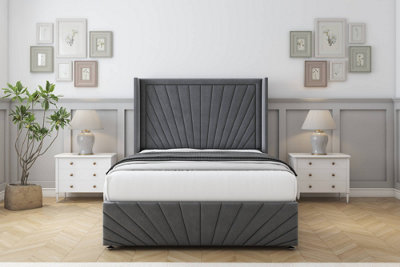 Sloomy Rutherford Armour Coniston Divan Bed Set No Drawers With 54" Wingback & 12" Footboard 4'6 Double from B&Q