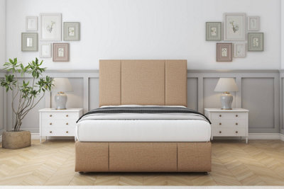 Sloomy Lisbon Latte Dumfries Divan Bed Set 2 Drawers Right Side54" Floor Standing   & 12" Footboard 4'6 Double from B&Q