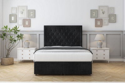 Sloomy Montana Black Naples Ottoman Bed With Mattress With 26" Strutted Headboard 2'6 Small Single from B&Q