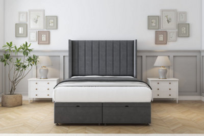 Sloomy Falcon Armour Coniston Ottoman Bed With Mattress With 54" Wingback Headboard 4'6 Double from B&Q