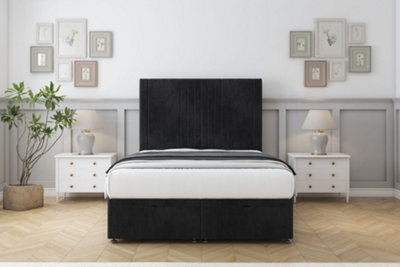 Sloomy Harrington Black Naples Ottoman Bed With Mattress With 26" Strutted Headboard 4'6 Double from B&Q