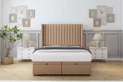 Sloomy Marlborough Latte Dumfries Ottoman Bed With Mattress With 54" Wingback Headboard 3' Single from B&Q