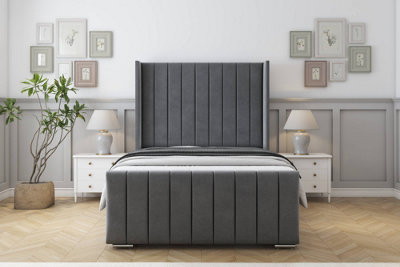 Sloomy Melbourne Armour Coniston Bed Frame  With 50" Upholstered Wingback Headboard 2'6 Small Single from B&Q