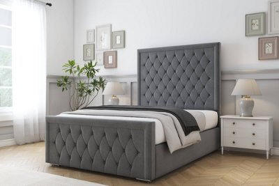 Sloomy Monroe Armour Coniston Bed Frame With 50" Upholstered Headboard 2'6 Small Single from B&Q